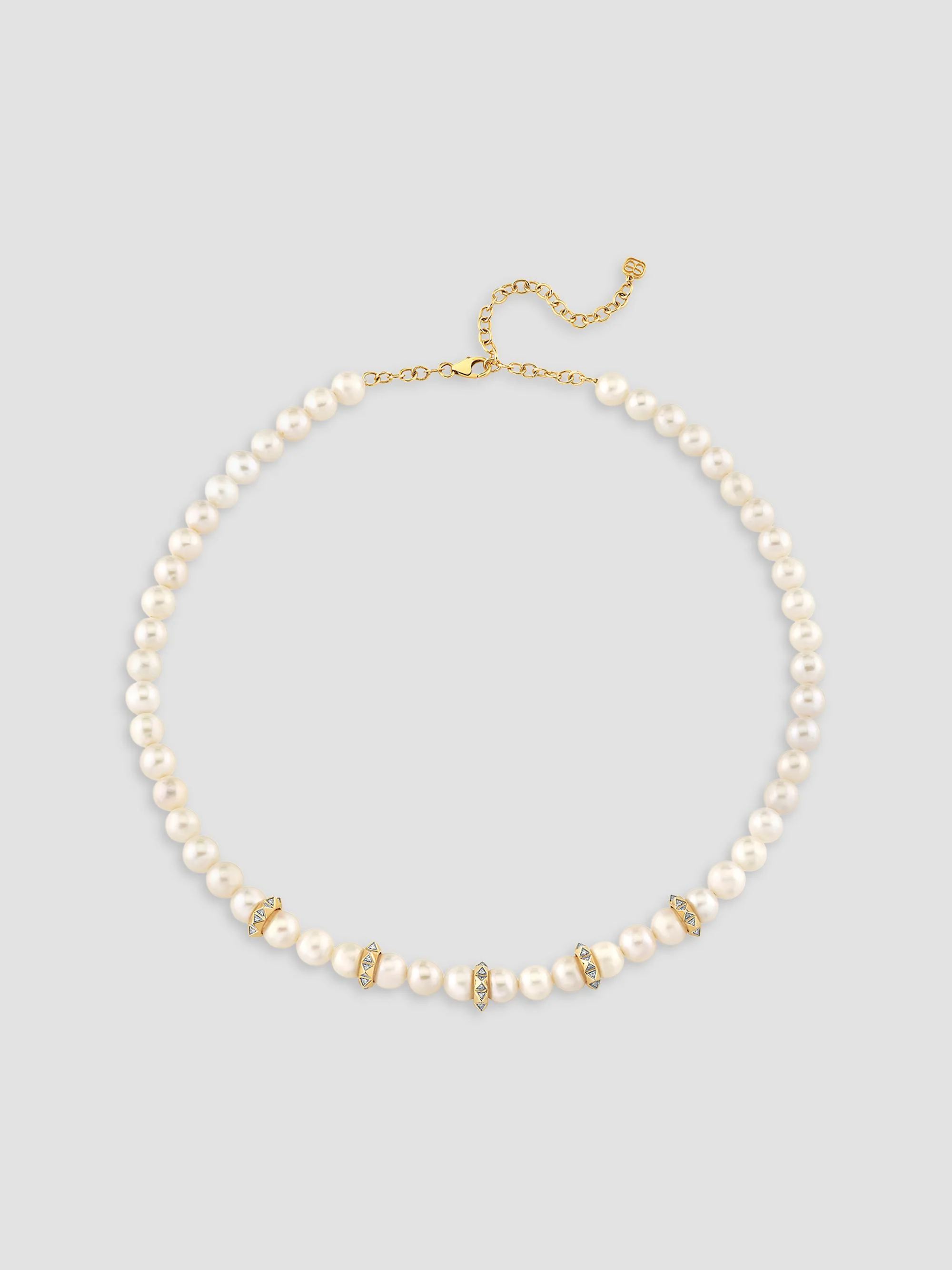 Women's 14K Yellow Gold, Freshwater Pearl & 0.24 TCW Diamond Necklace - Yellow Gold - 1