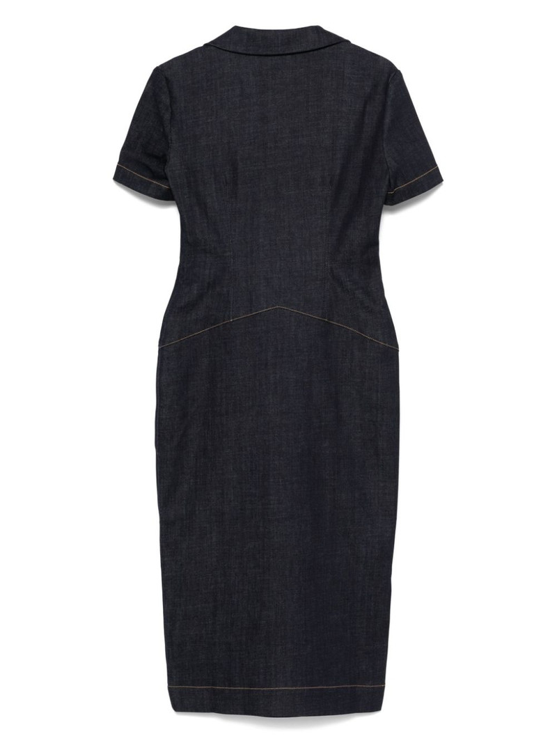 Givenchy 4G-emblem denim midi dress outlook