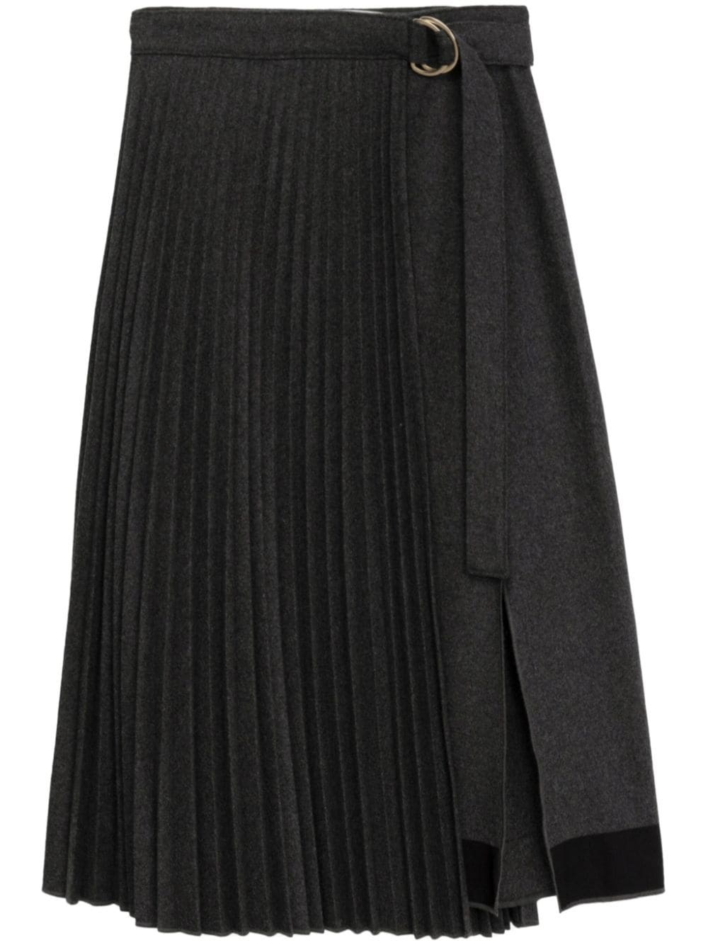 belted pleated midi skirt - 1