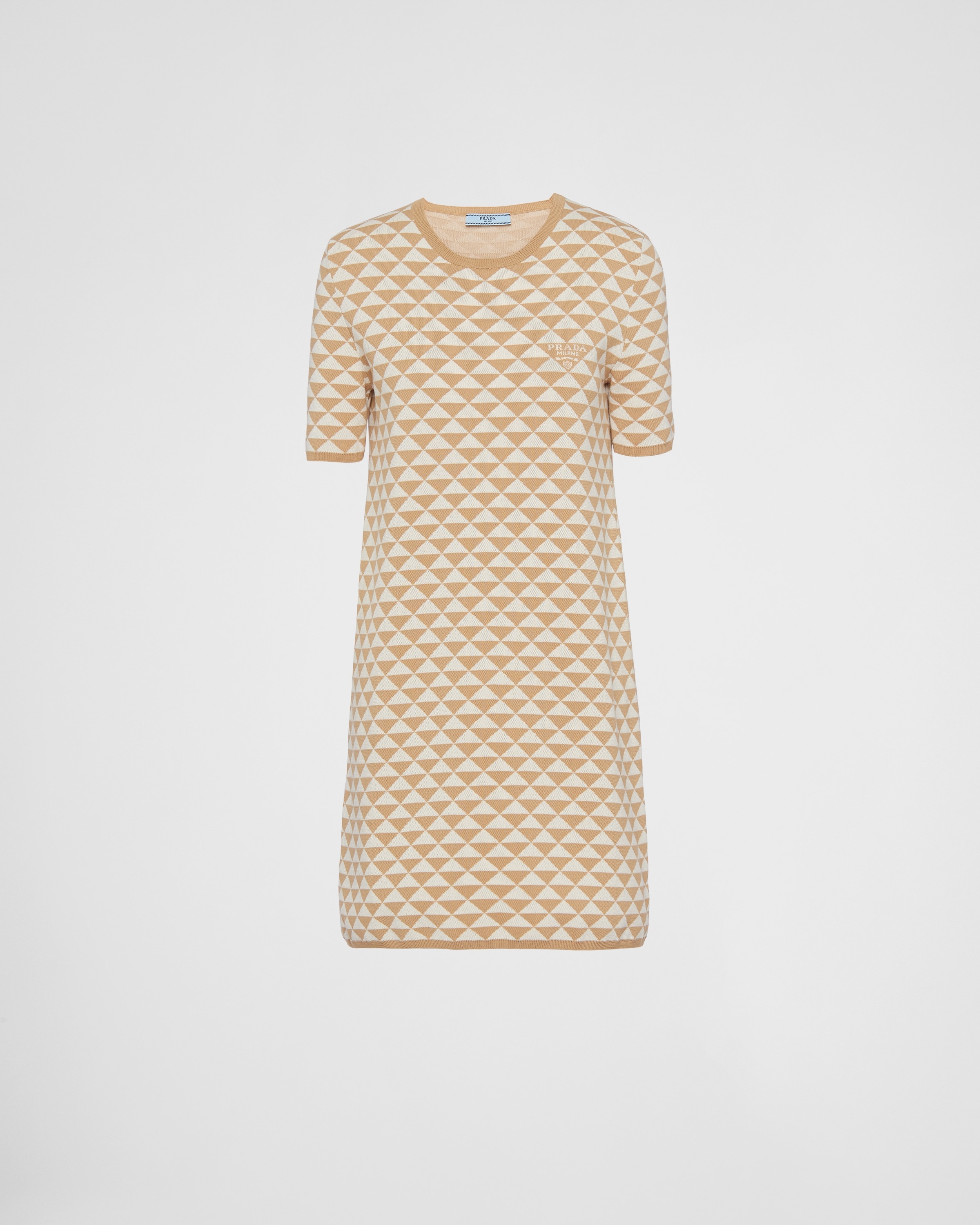 Prada Jacquard cotton crew-neck dress | prada | REVERSIBLE