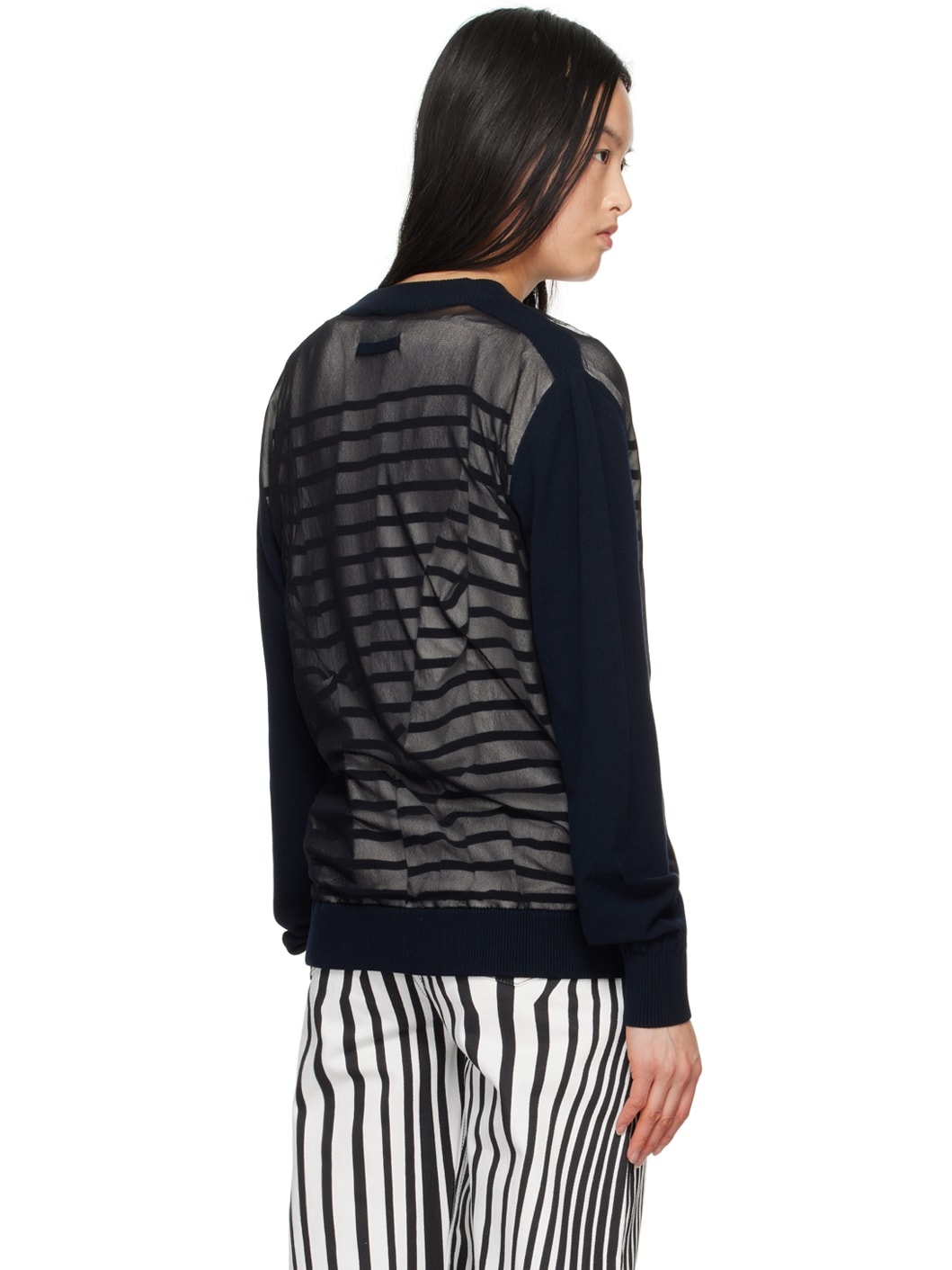 Navy 'The Oversized Marinière' Sweater - 3