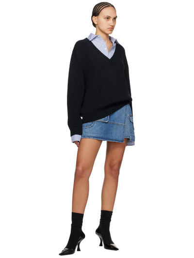 MSGM Navy Layered Sweater outlook