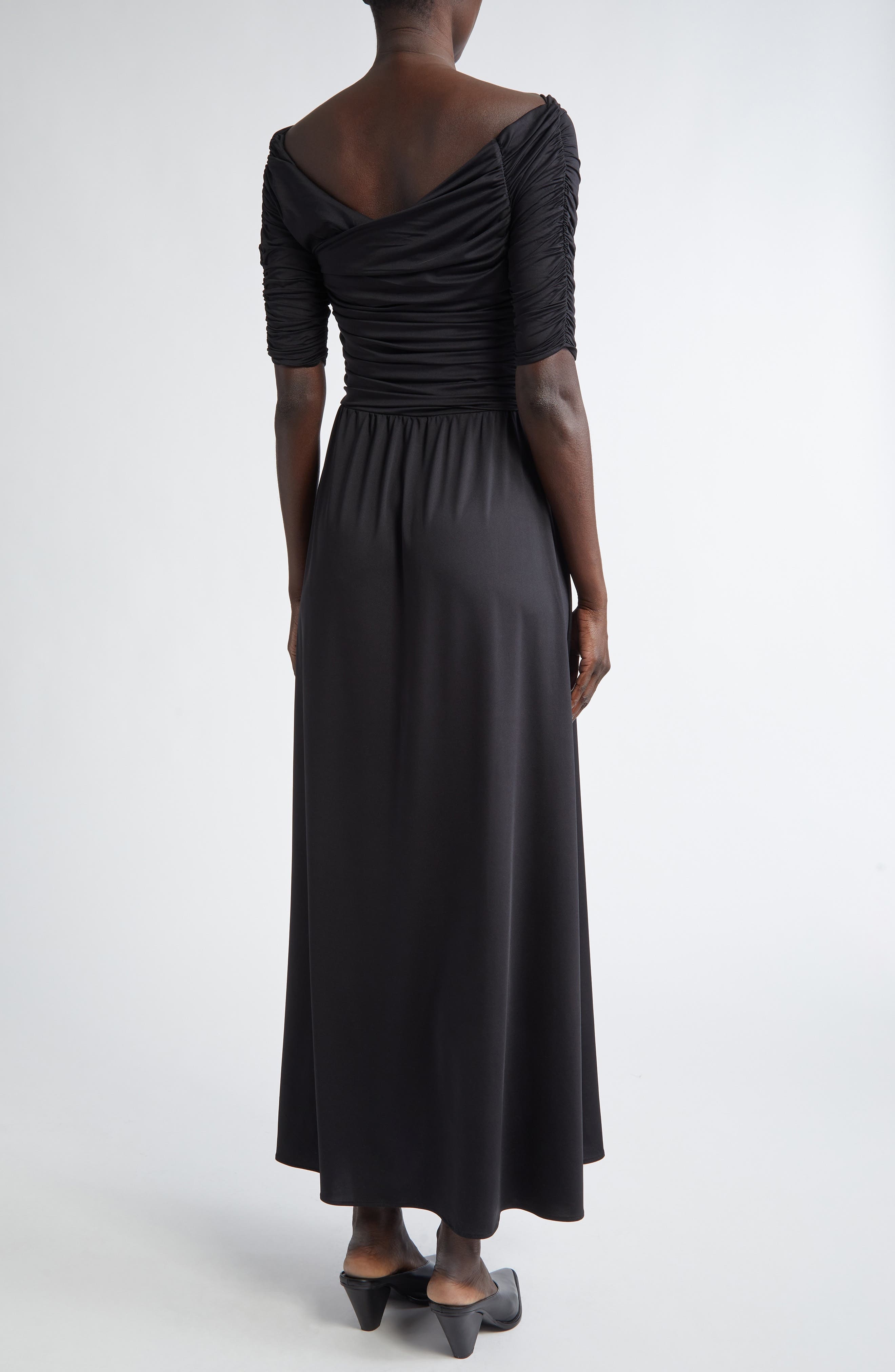 Altuzarra Char Ruched Off The Shoulder Stretch Jersey Midi Dress in 000001 Black at Nordstrom - 2