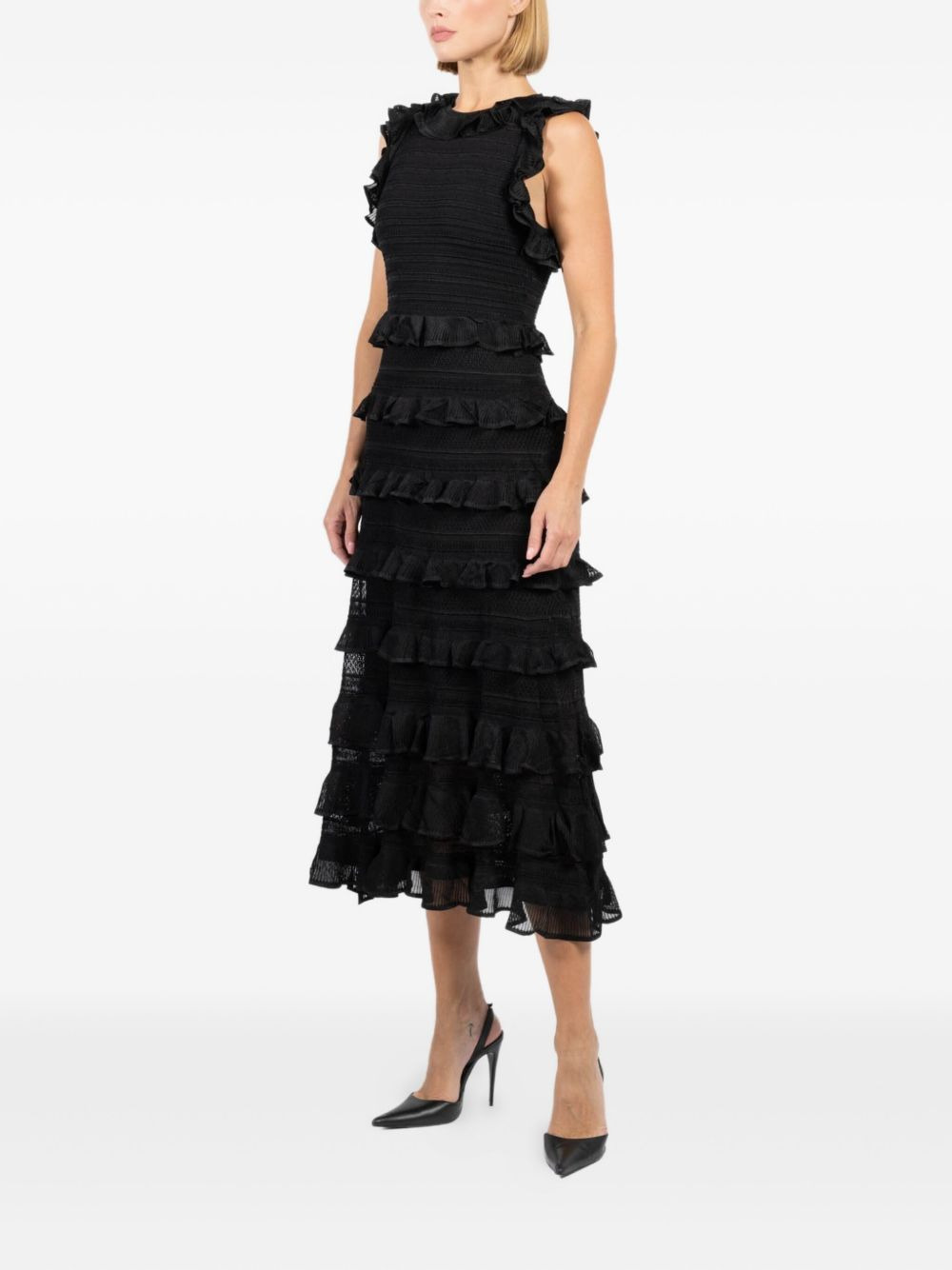 tiered ruffle midi dress - 3