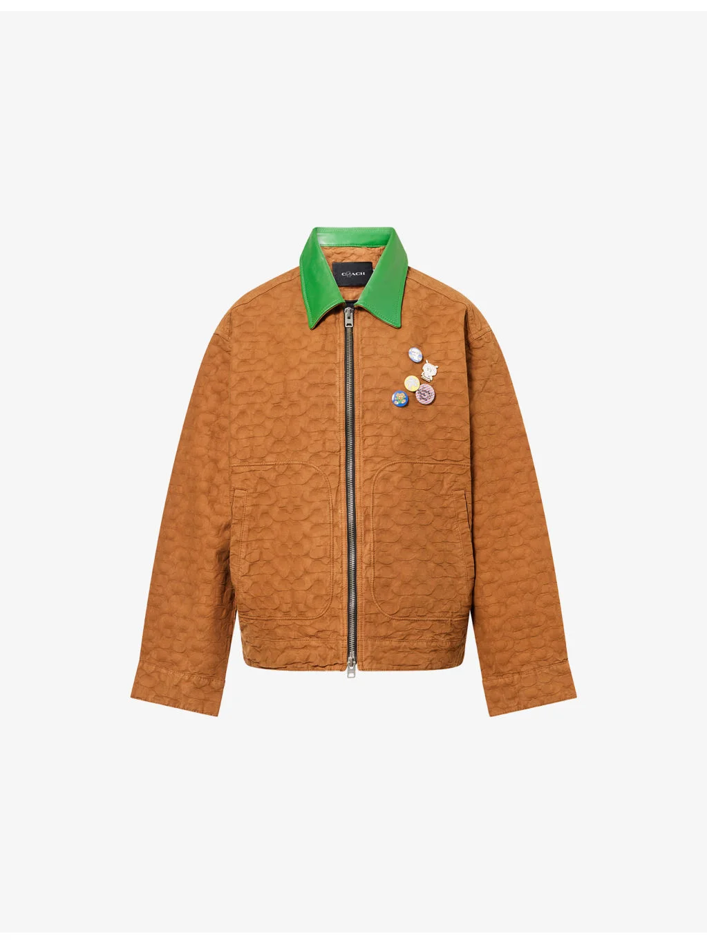 Coach x Brain Dead Badge-Embellished Monogram-Pattern Cotton Jacket - 1