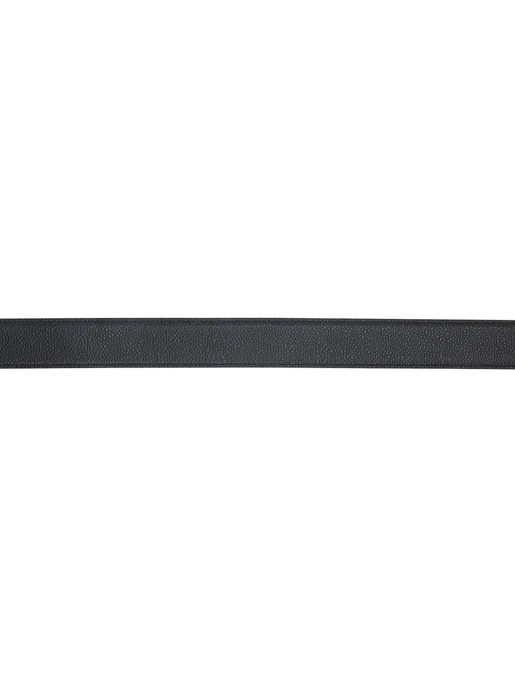 Black Pebble Grain Round Buckle Belt - 2