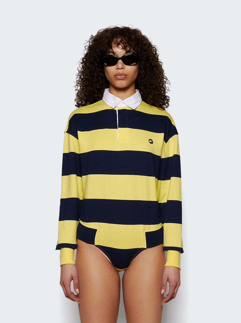 COPERNI Striped Polo Bodysuit Yellow And Blue outlook