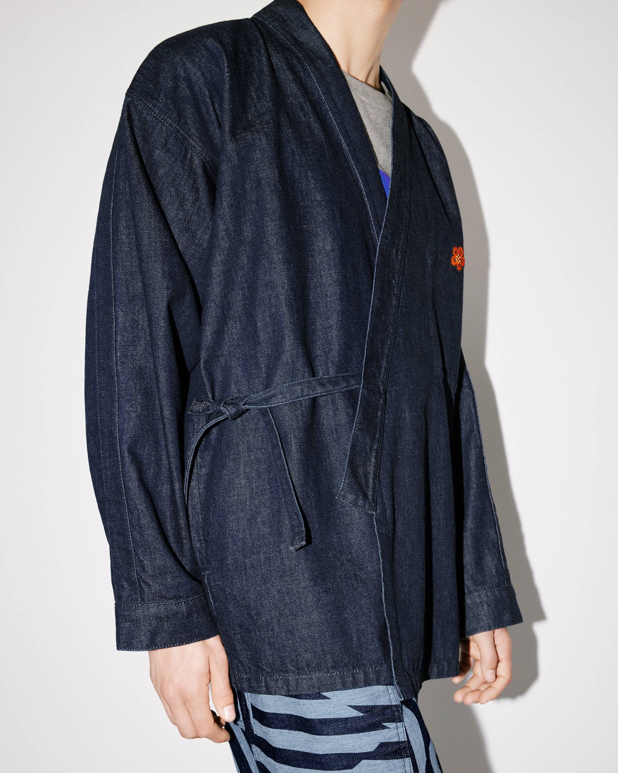 'BOKE FLOWER' Crest denim kimono jacket