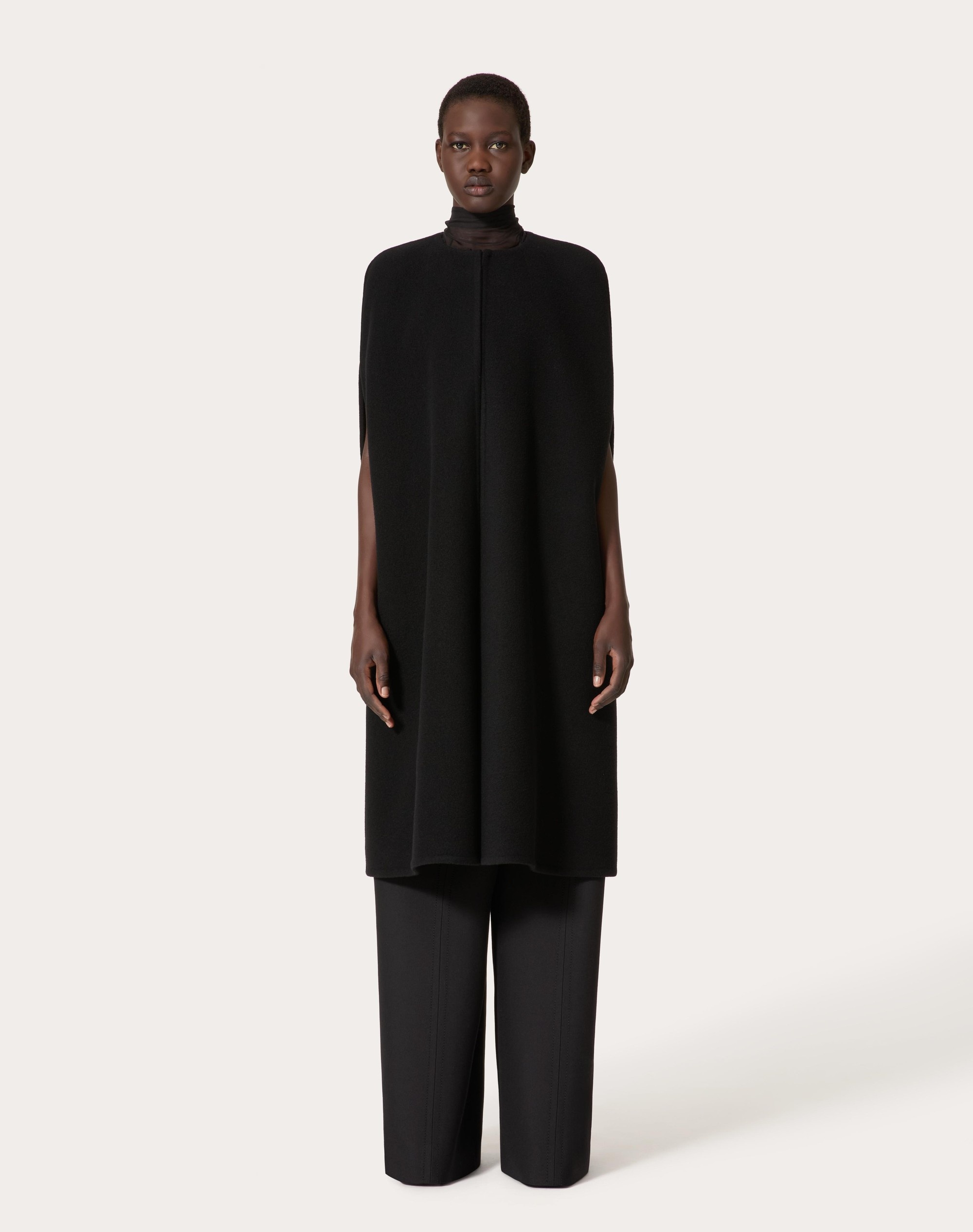 FLUFFY CASHMERE BLEND CAPE - 3