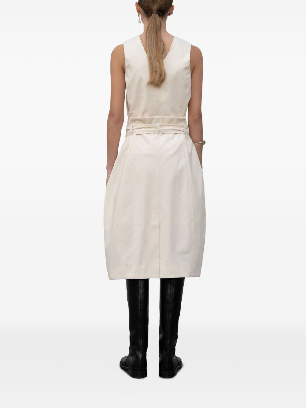 button-front belted midi dress - 4