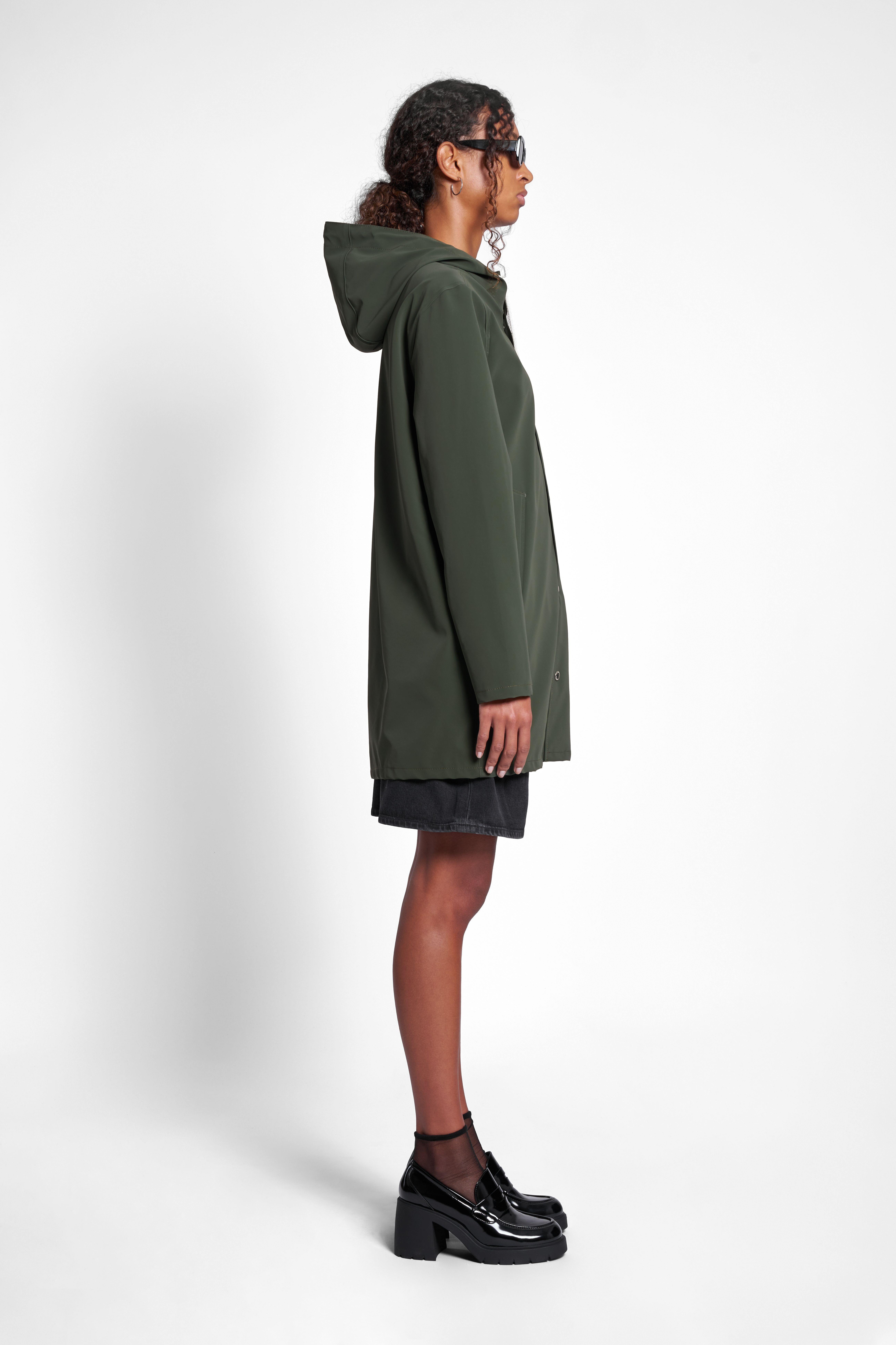 Stockholm Lightweight Matte Raincoat Green - 3