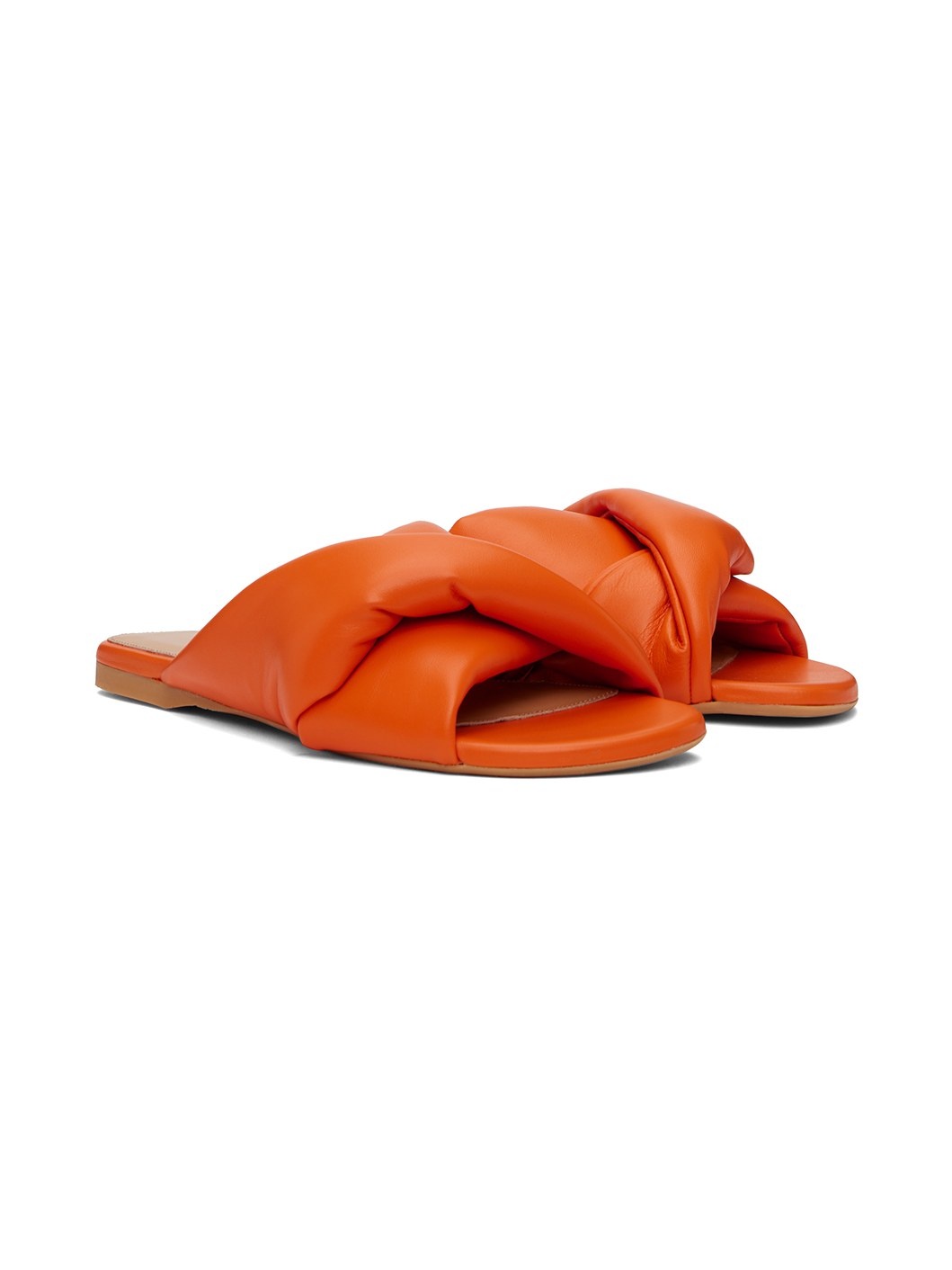 Orange Twist Flat Sandals - 4