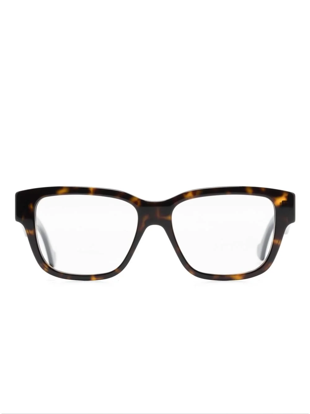 rectangular-frame logo-engraved glasses - 1