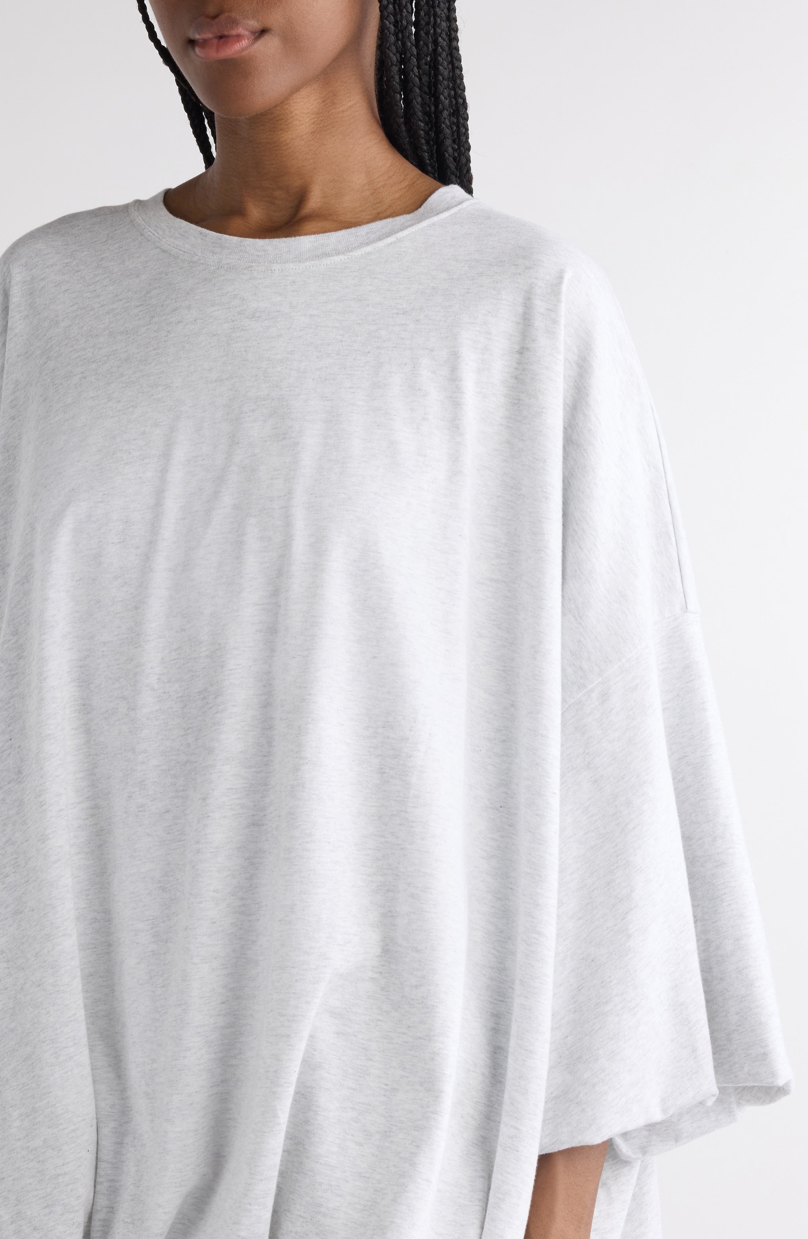 Acne Studios Eniko Bubble Hem Sweatshirt in Grey Melange at Nordstrom - 5