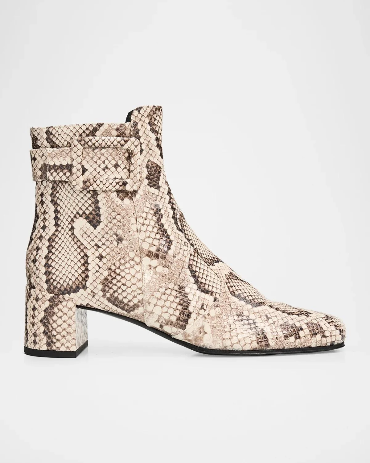 45mm Tres Vivier Snake-Printed Leather Ankle Boots - 1