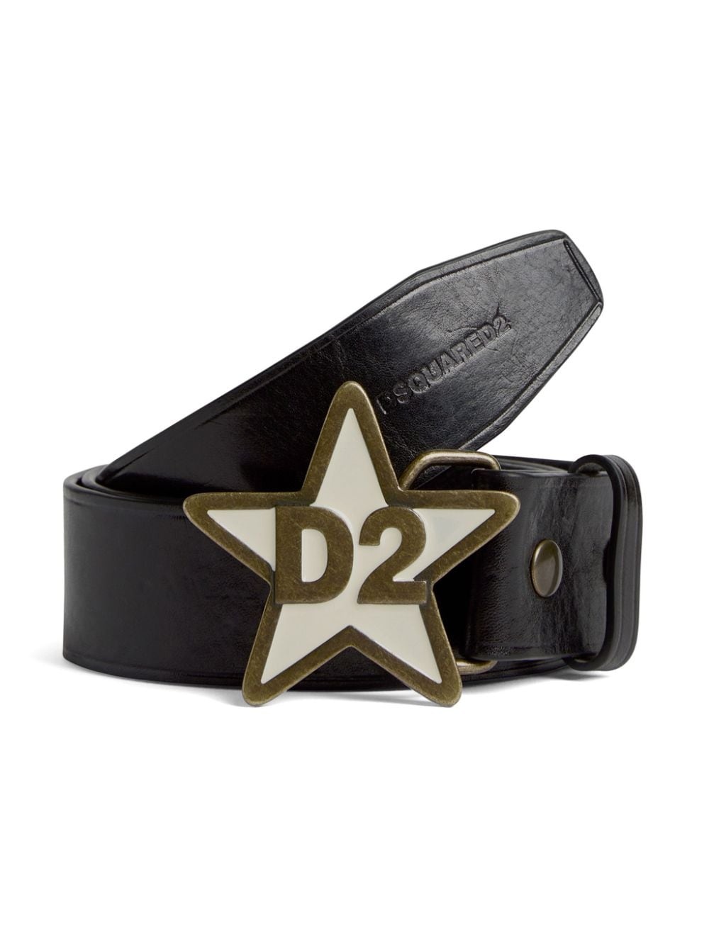 logo-engraved buckle leather belt - 3