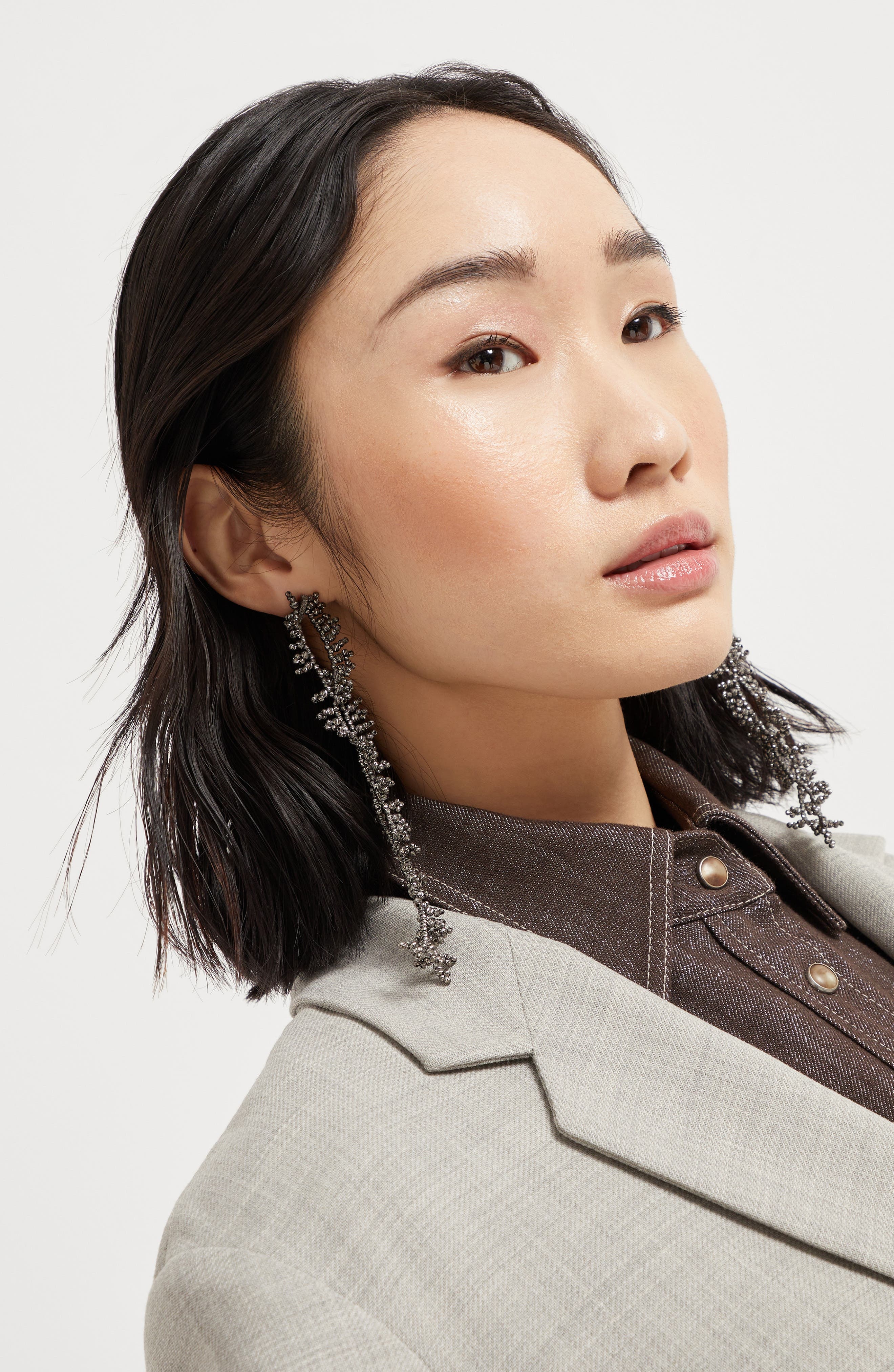 Brunello Cucinelli Knotted earrings in Silver at Nordstrom - 4