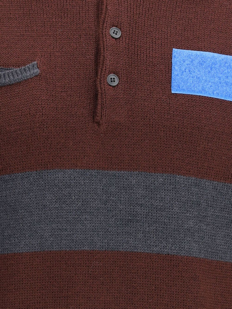 button-fastening striped-detail polo shirt 3