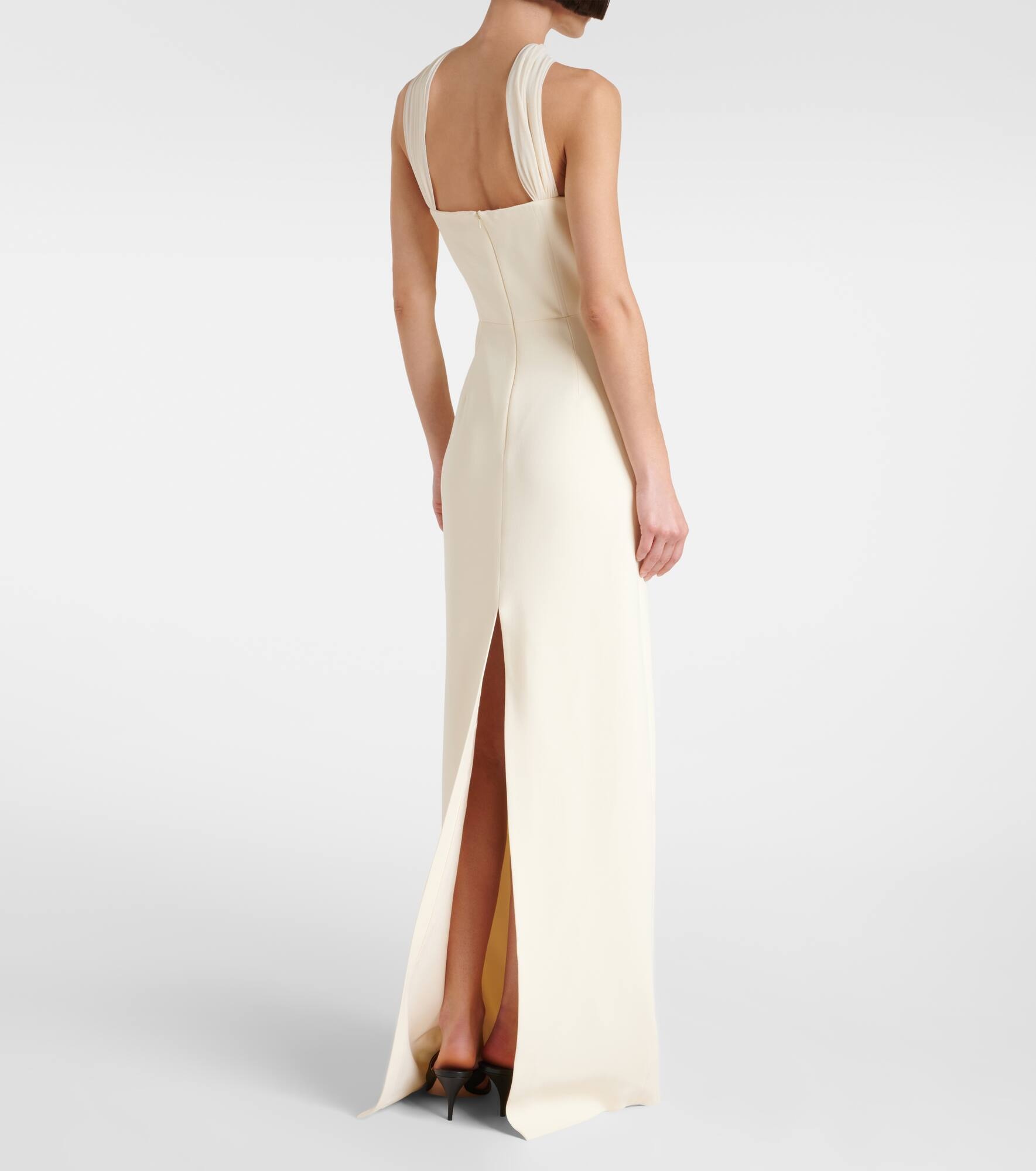 Scarf-detail ruched cady cocktail dress - 3