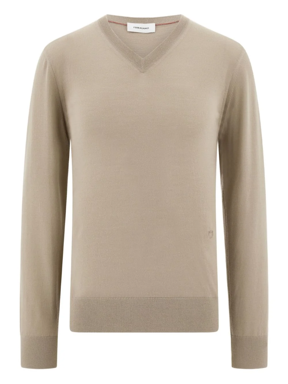 ribbed V-neck sweater - 1