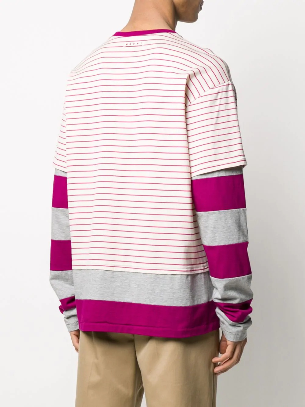 multi-stripe layered T-shirt - 4