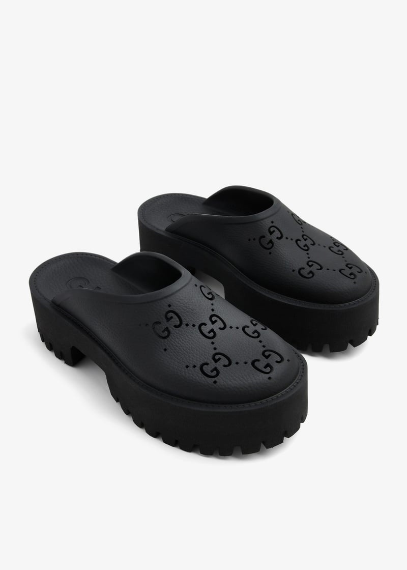 Gucci Perforated G Platform Sandals - 2