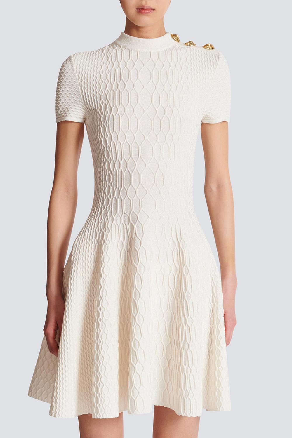 Three Button Flare Dress - 4