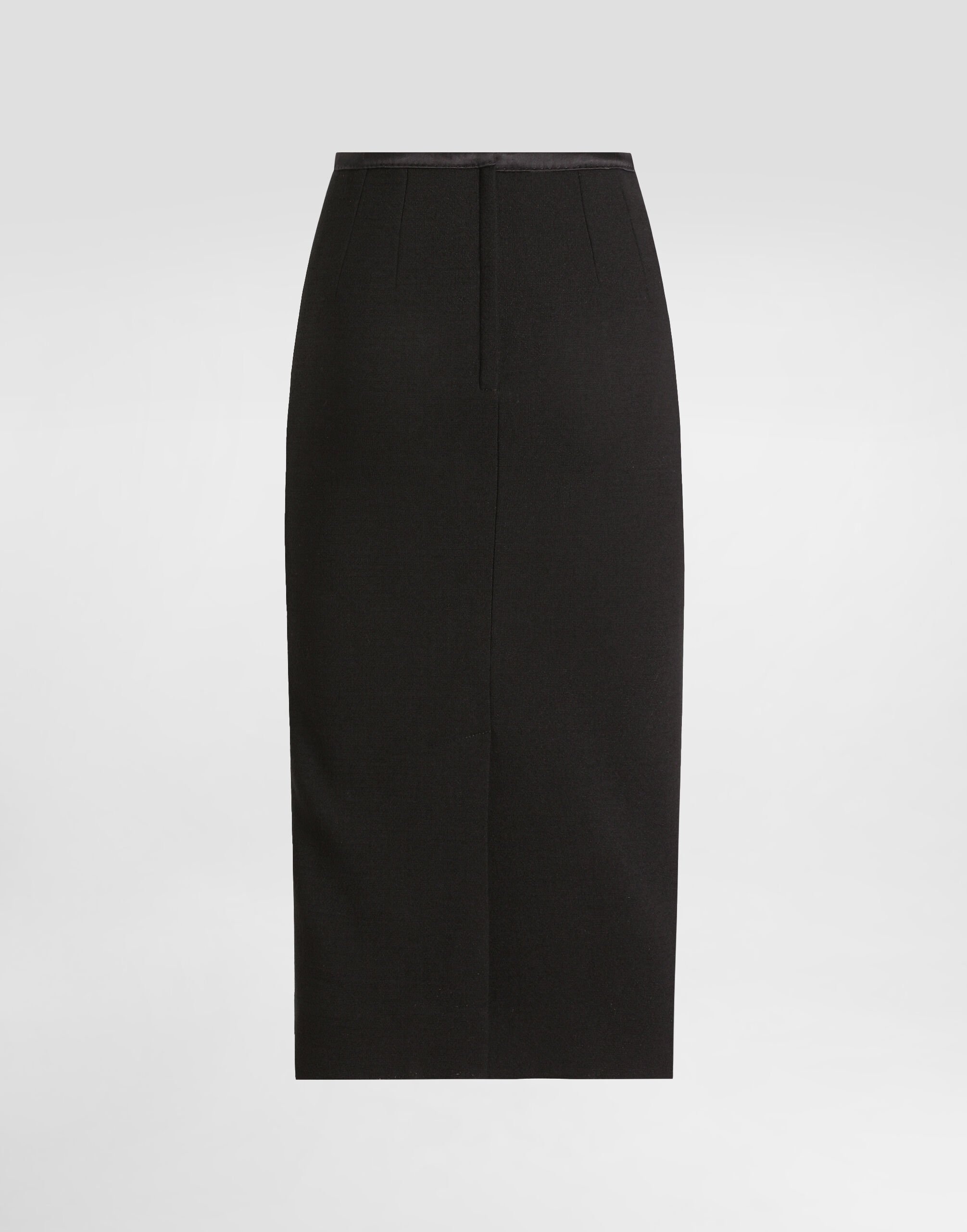 Wool crepe calf-length pencil dress - 7