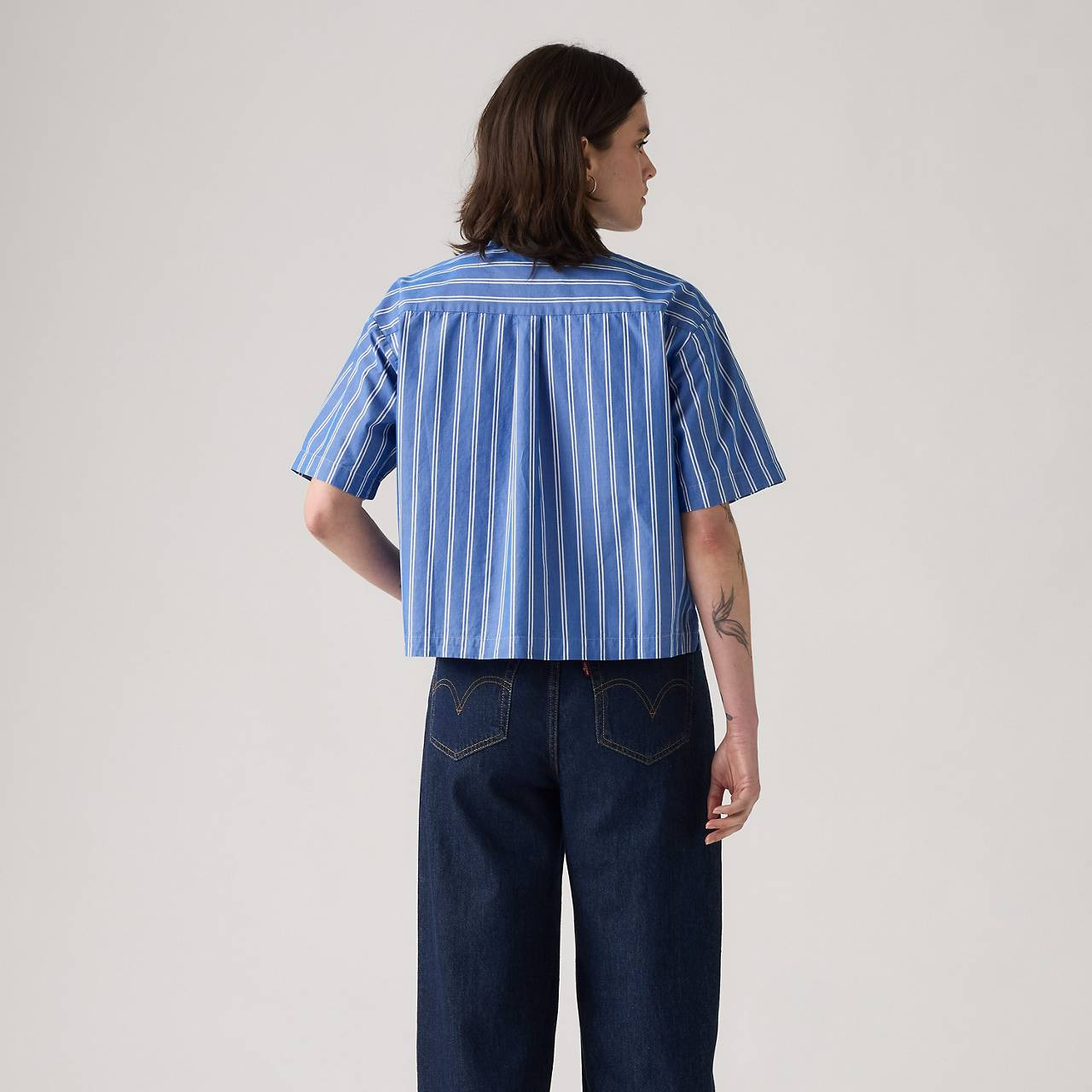 HARLIE SHORT-SLEEVE CROPPED SHIRT - 4