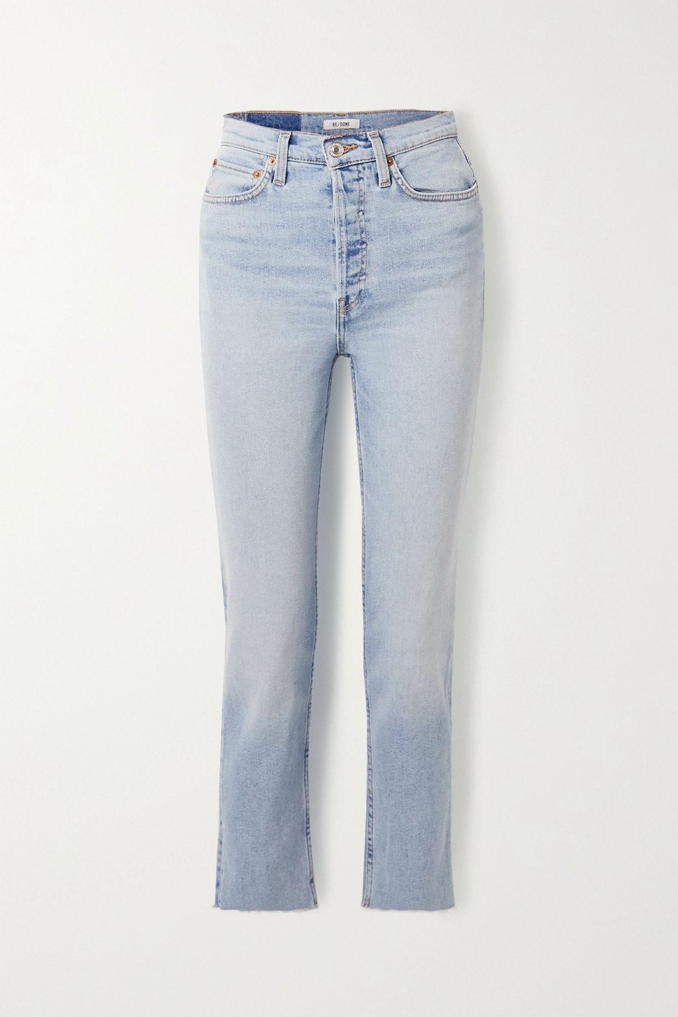 + Caro Daur cropped frayed high-rise slim-leg jeans - 1