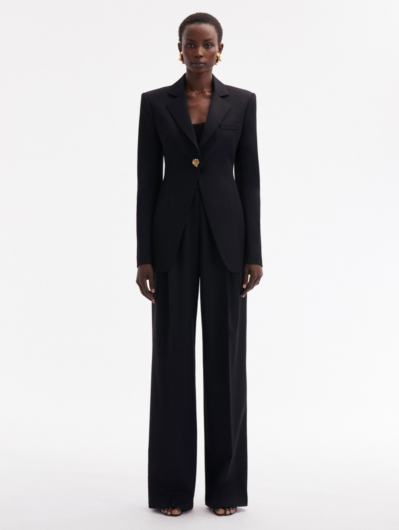 Oscar de la Renta BUTTON DETAIL SINGLE-BREASTED BLAZER outlook