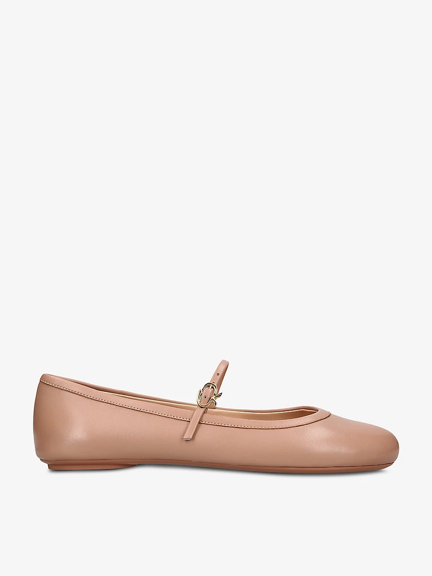 Carla ribbon-buckle leather flats - 1