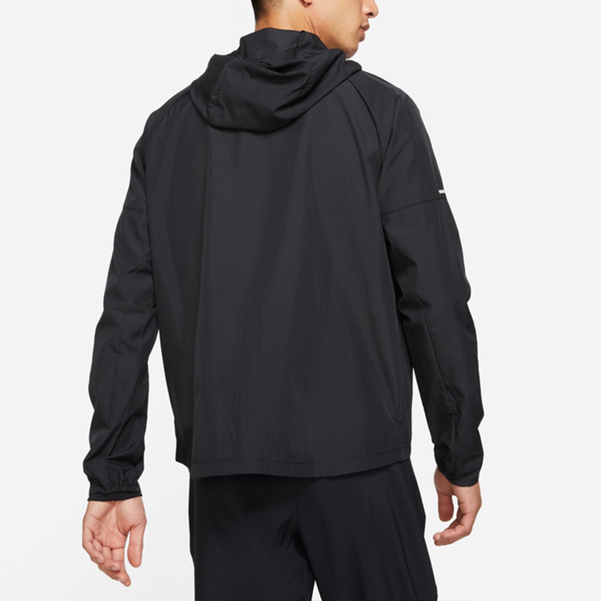 Nike As Men's Nk Rpl Miler JKT Jacket Reflective Logo Print Woven Sports Hooded Jacket Men's Black D - 5