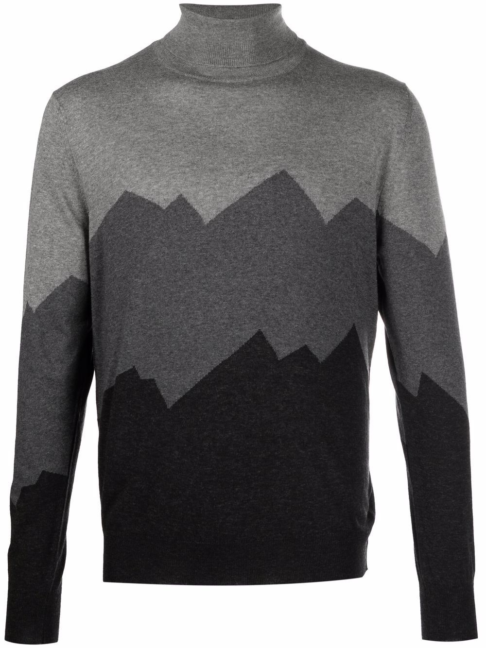 mountain pattern roll-neck jumper - 1