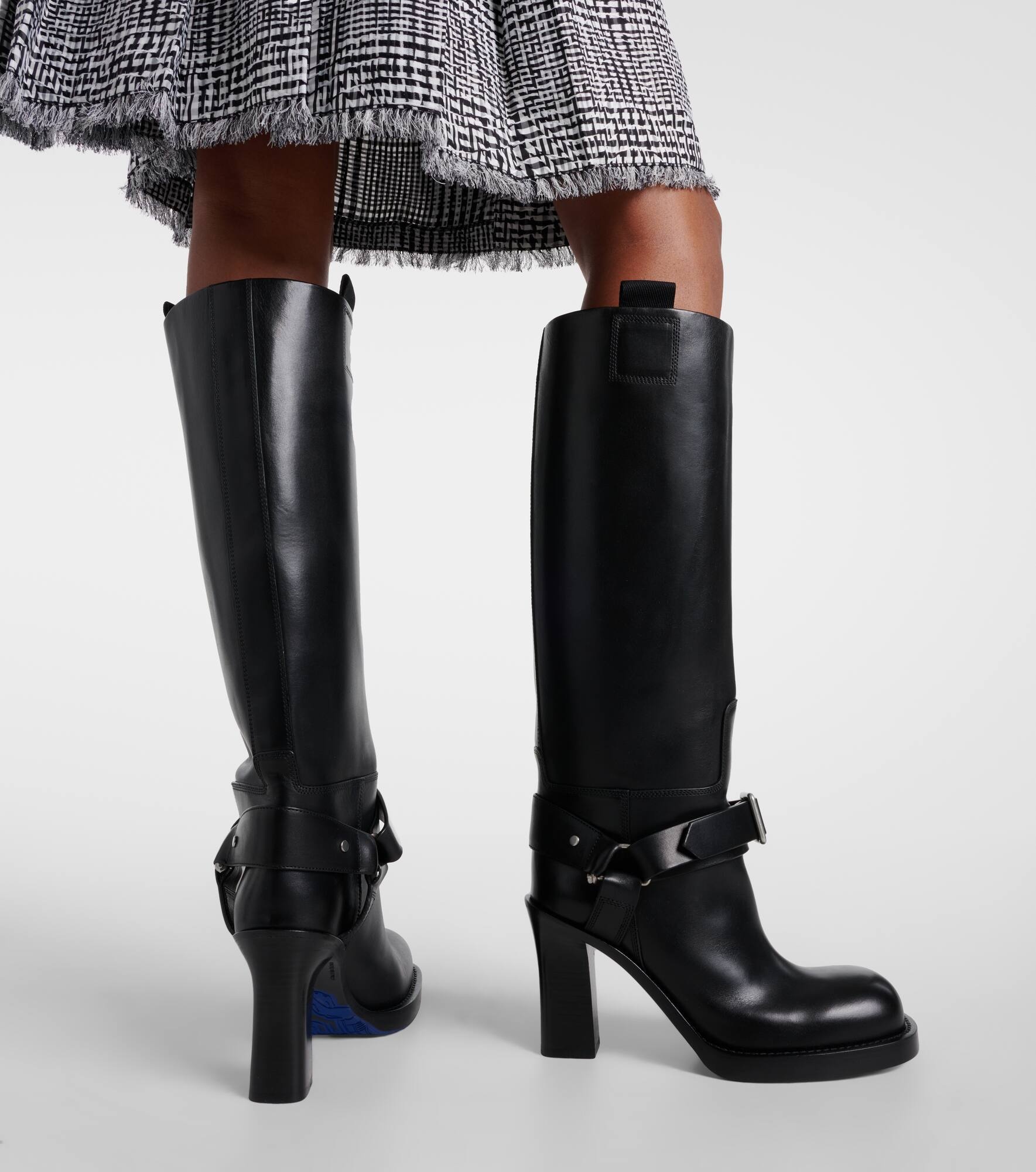 Stirrup leather knee-high boots - 4