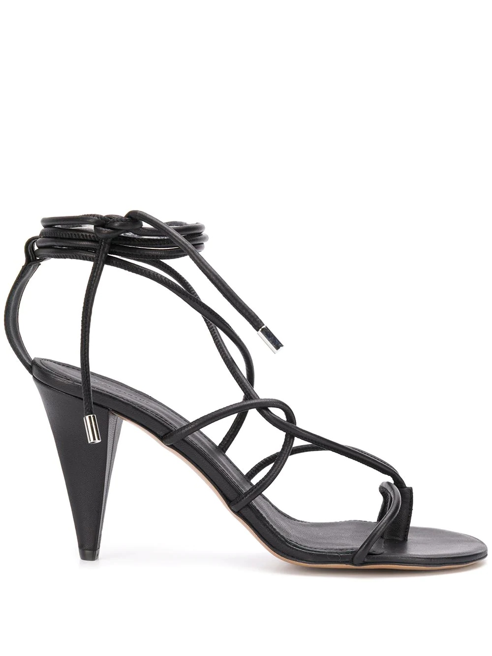 high-heeled leather sandals - 1