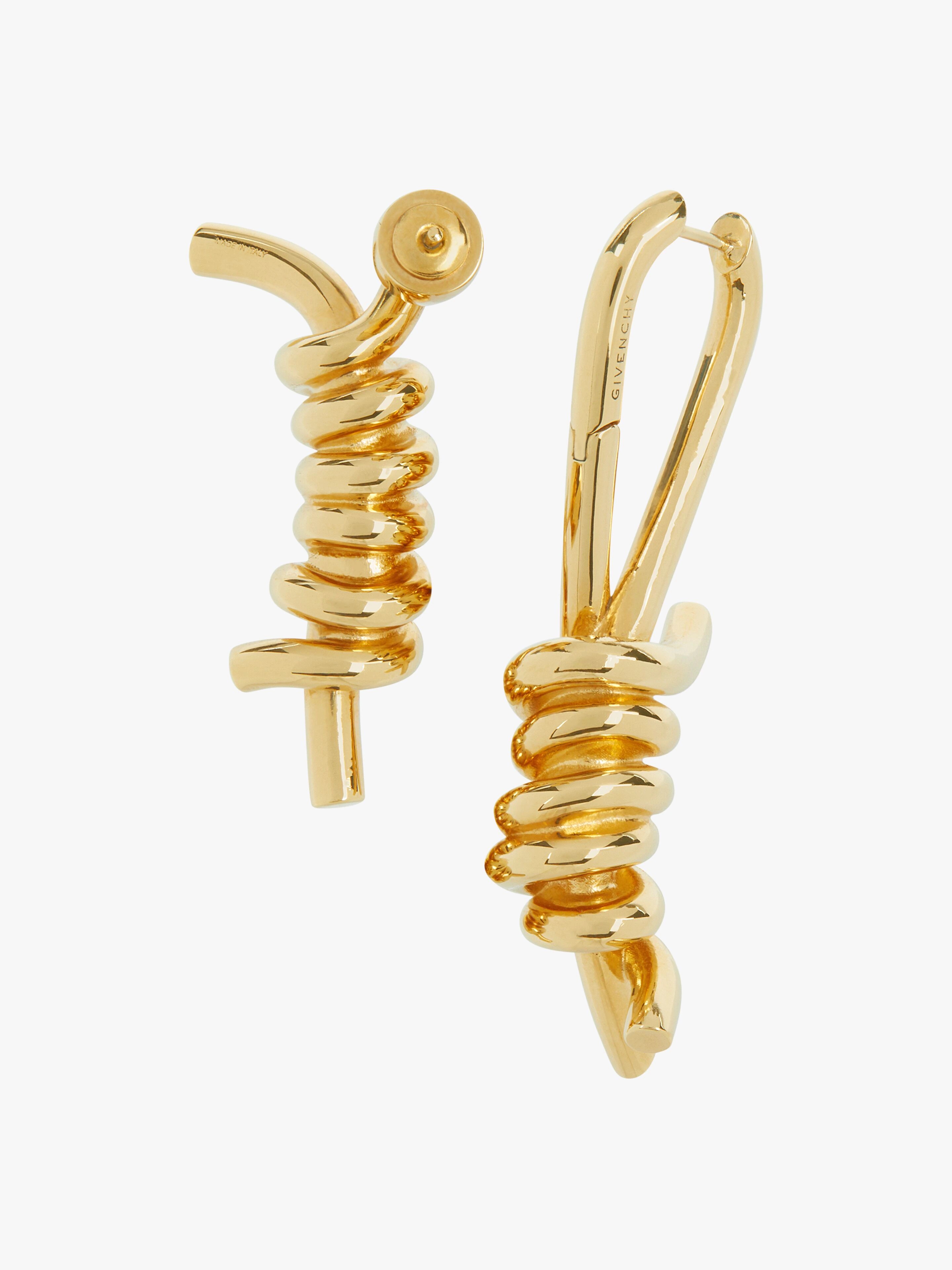 TWISTED ASYMMETRICAL EARRING IN METAL - 2