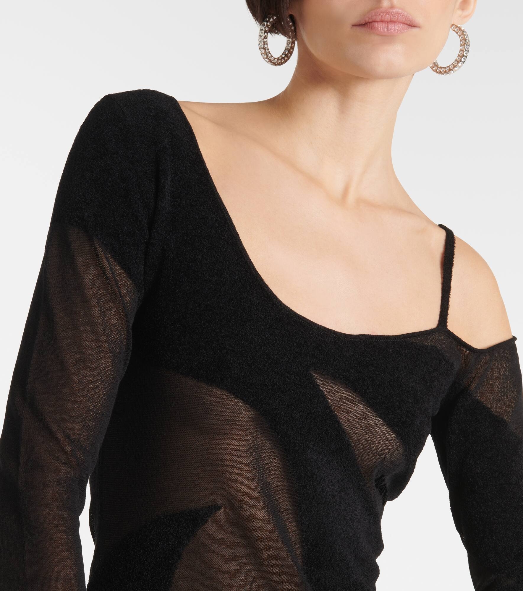 Asymmetric chiffon minidress - 4