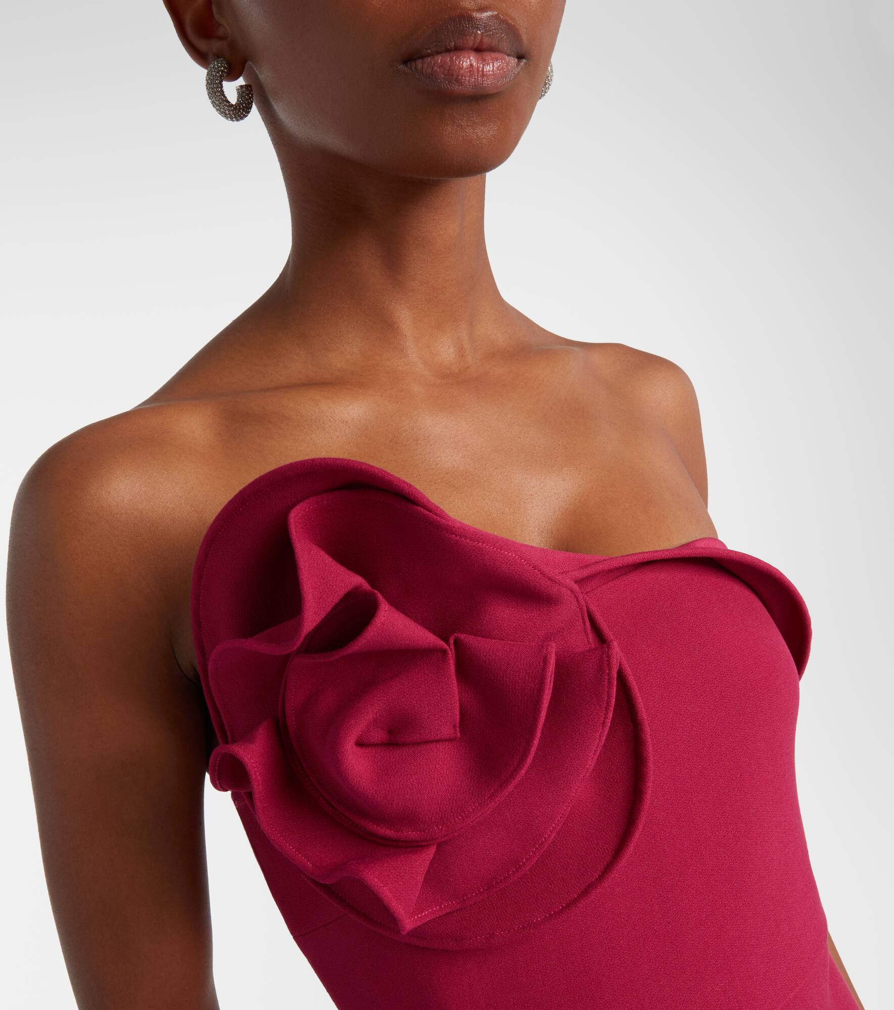 One-shoulder crêpe maxi dress - 4