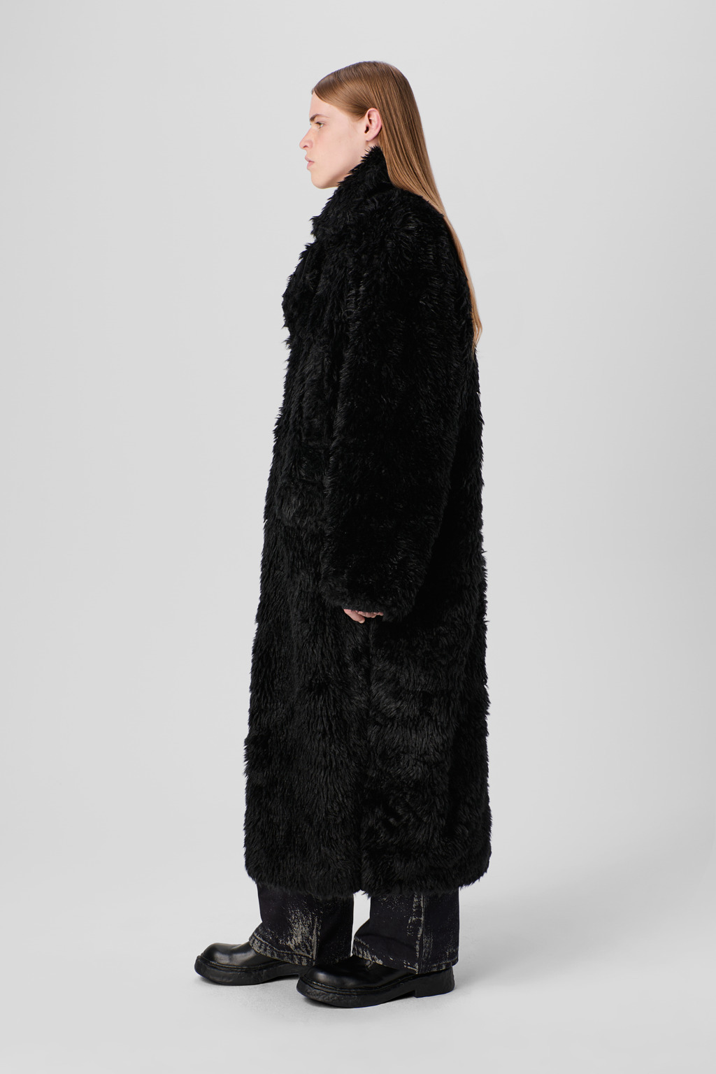 Black textured coat - 4