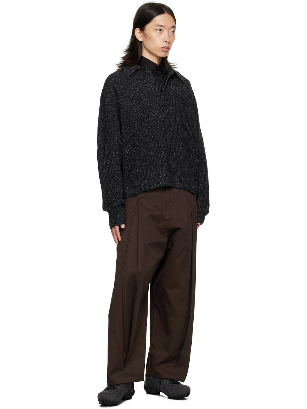 Gray Knit Polo - 4