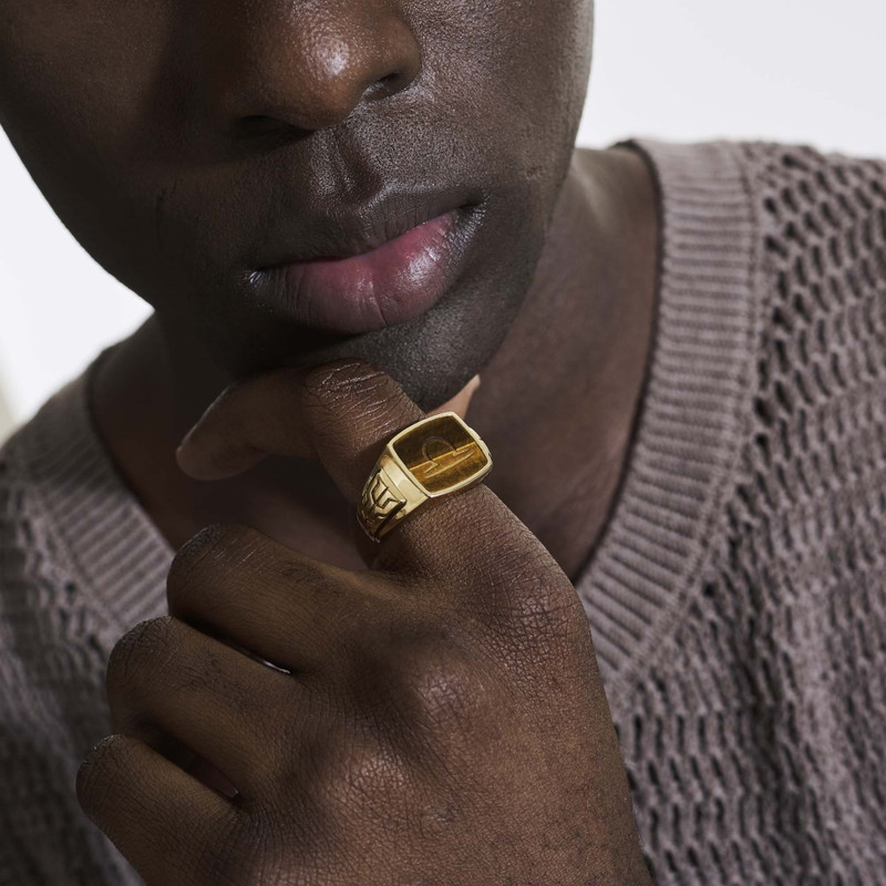 Carved Signet Ring, Gold 3