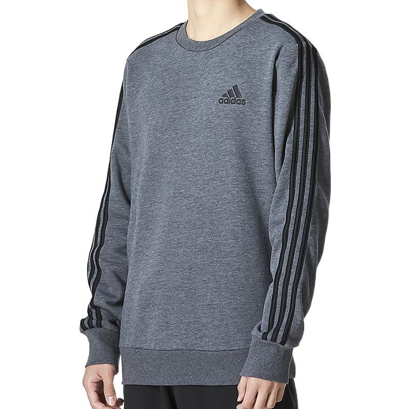 Men's adidas Pullover Round Neck Printing Long Sleeves Gray H12166 - 4