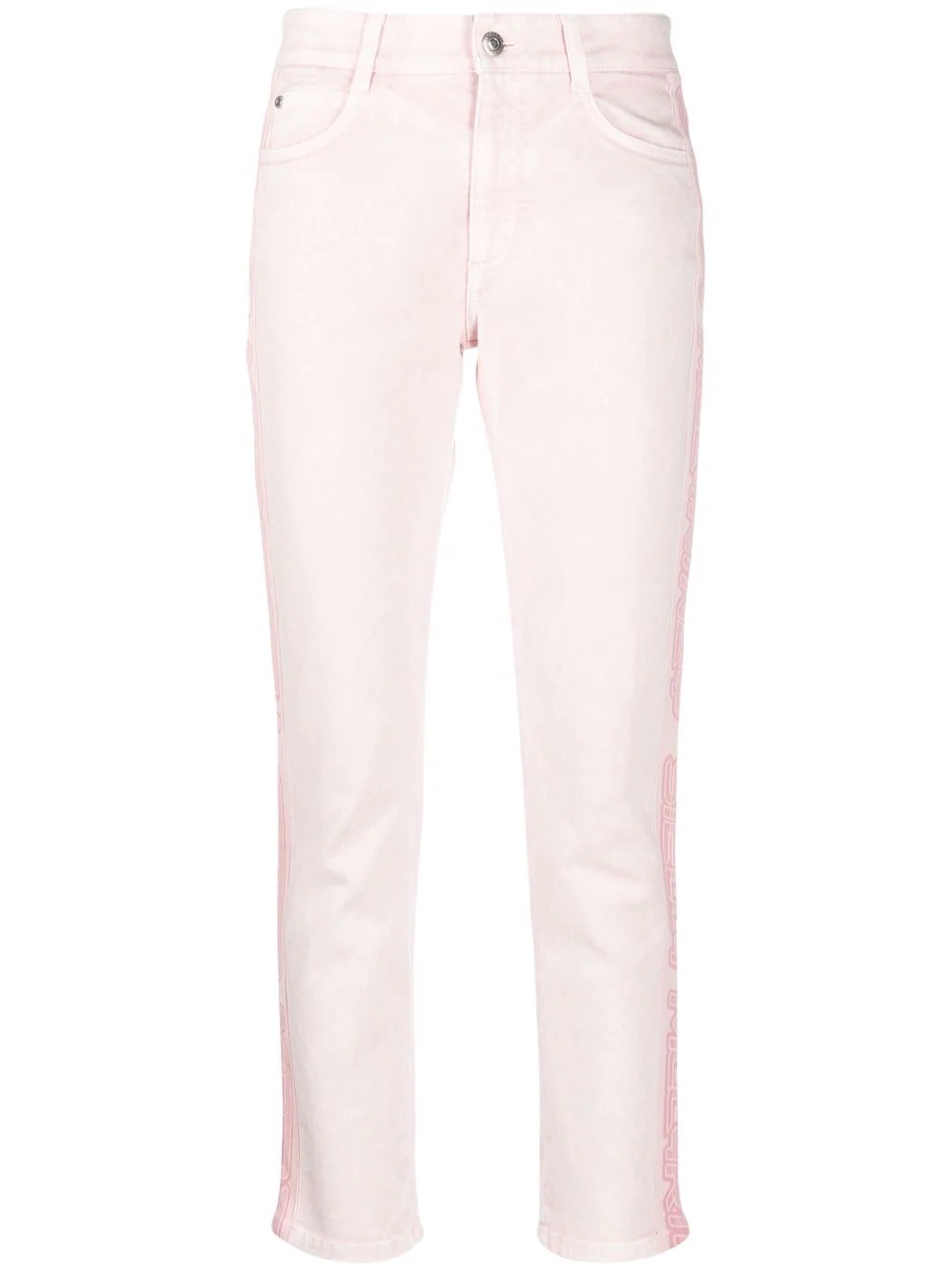 logo tape slim jeans - 1