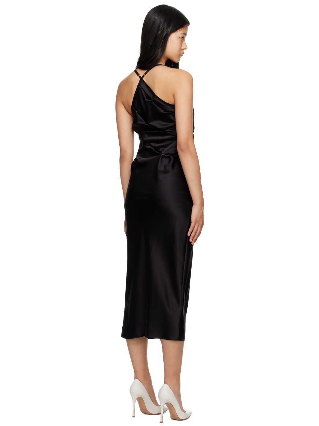 Black Snap Midi Dress - 3