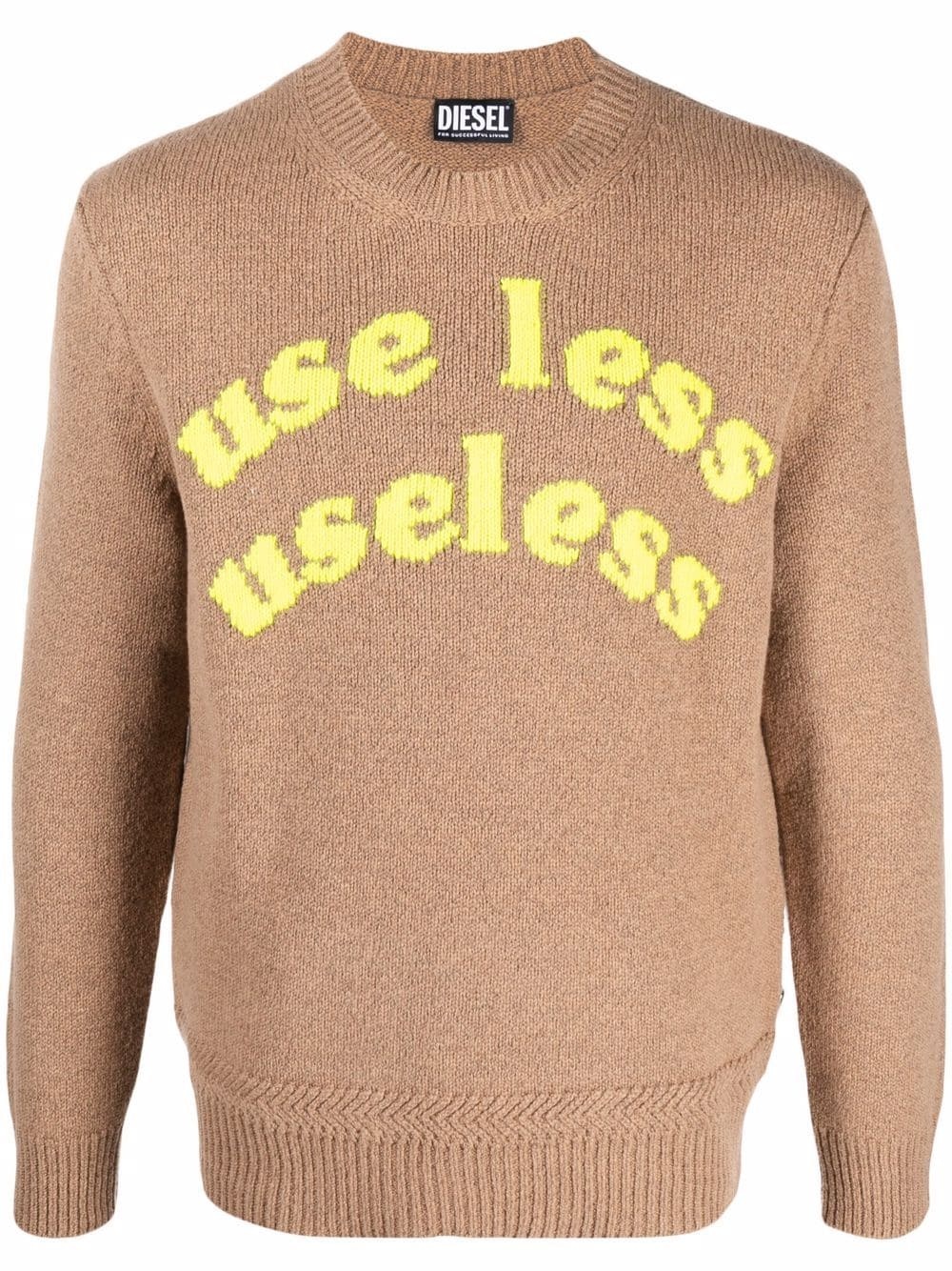 intarsia slogan wool-blend jumper - 1