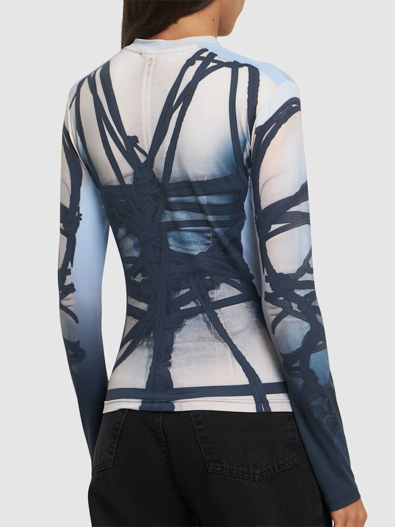 Bondage print jersey fitted top - 3