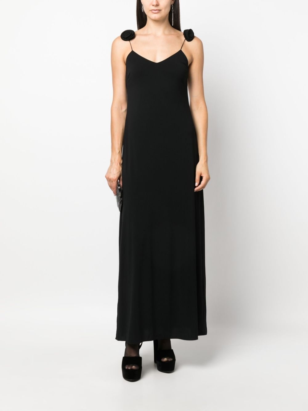 floral-appliquÃ© maxi dress - 2