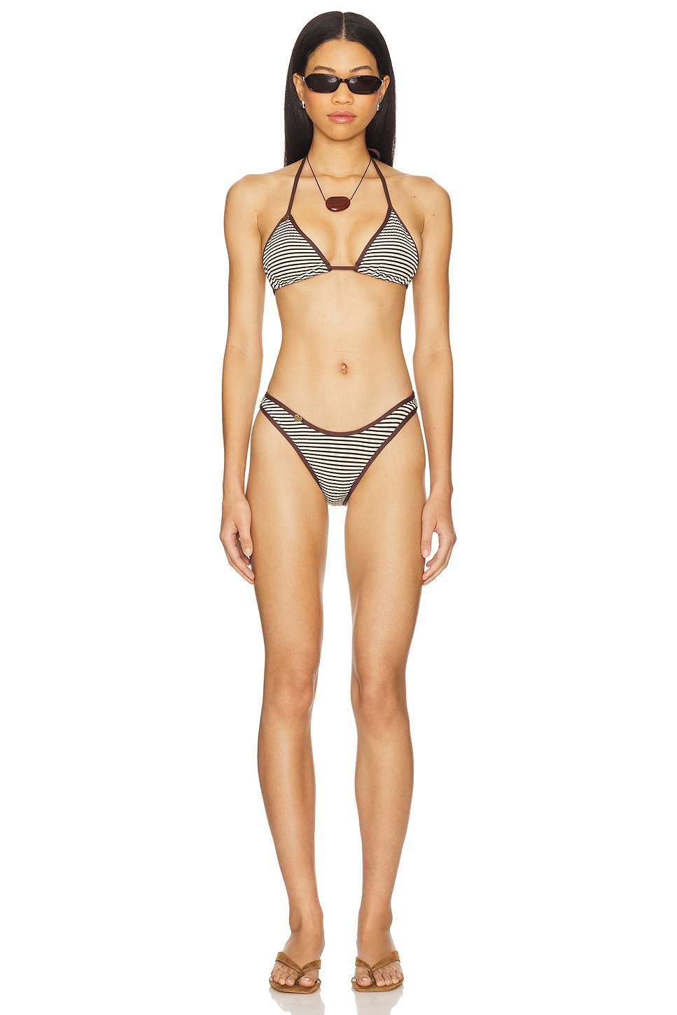 x Bella Hadid Dove Striped Rib Bikini Bottom - 4