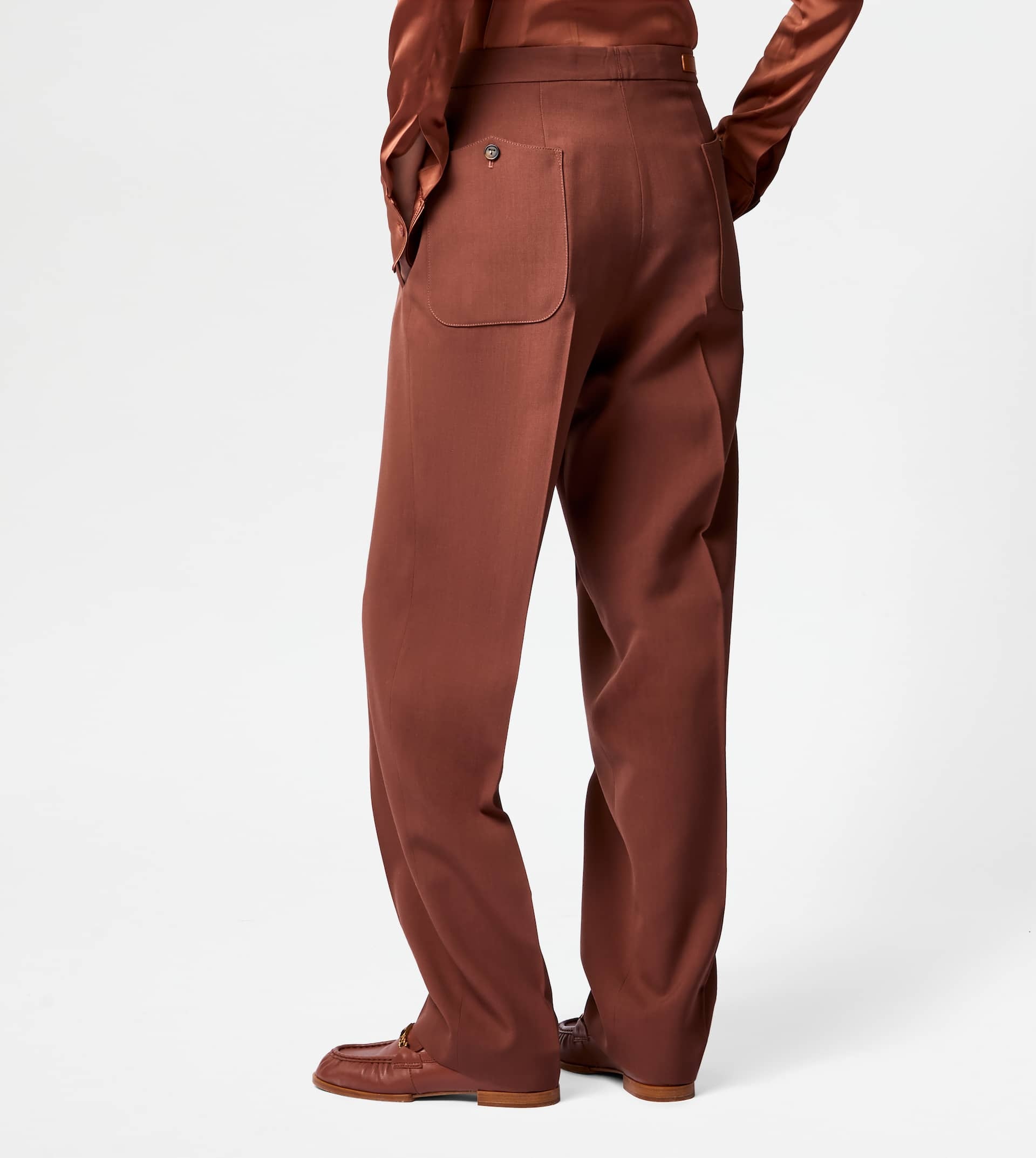 PANTS IN WOOL - BROWN - 6